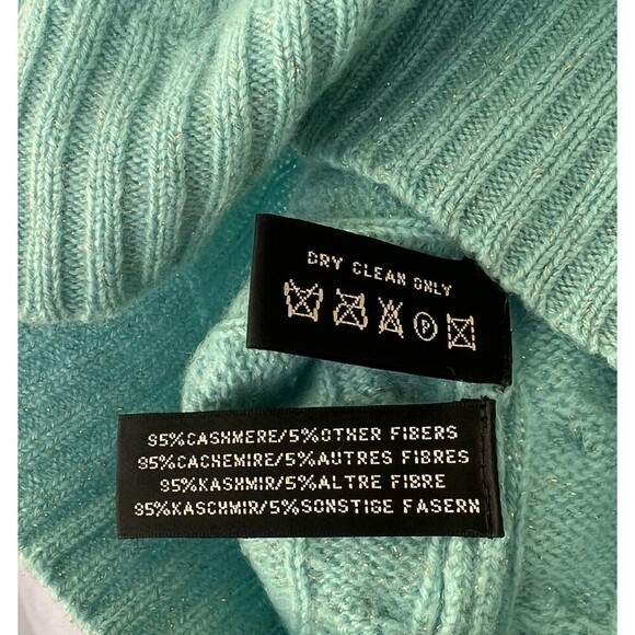 Ralph Lauren Black Label Cable Knit Thick V-Neck Sweater Large Cashmere Blend - Picture 9 of 9